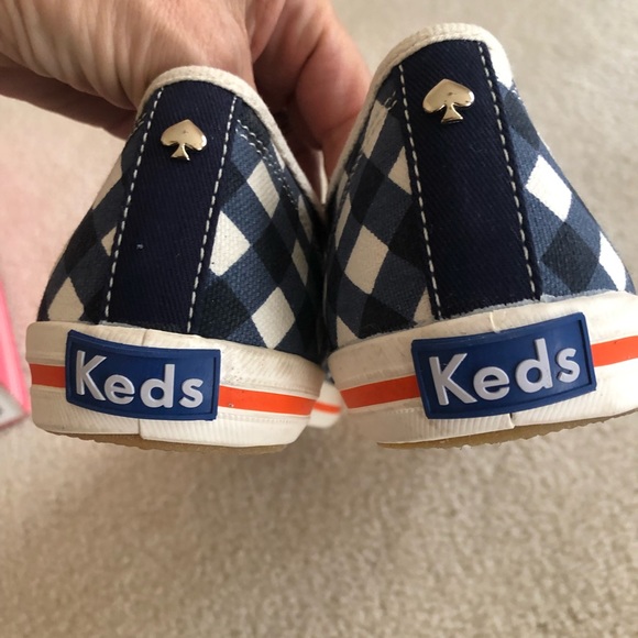 Kate spade navy Gingham printed canvas size 9 - Picture 2 of 7